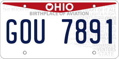 OH license plate GOU7891