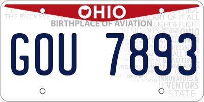 OH license plate GOU7893