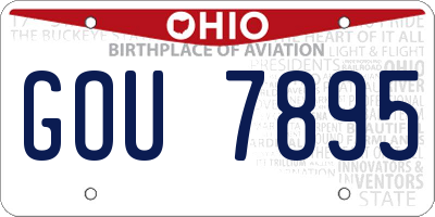 OH license plate GOU7895