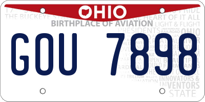 OH license plate GOU7898