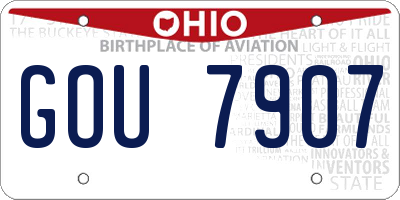 OH license plate GOU7907