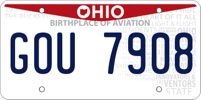 OH license plate GOU7908