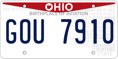 OH license plate GOU7910