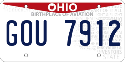 OH license plate GOU7912