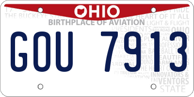 OH license plate GOU7913