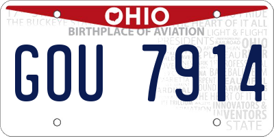 OH license plate GOU7914