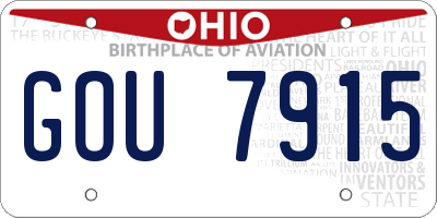 OH license plate GOU7915