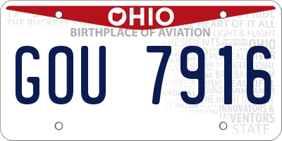OH license plate GOU7916