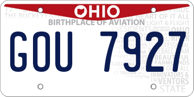 OH license plate GOU7927