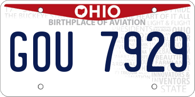 OH license plate GOU7929
