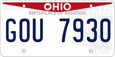 OH license plate GOU7930