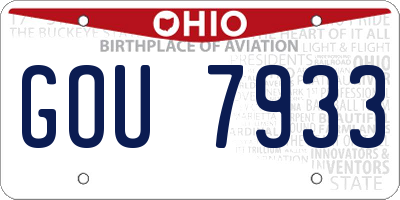OH license plate GOU7933