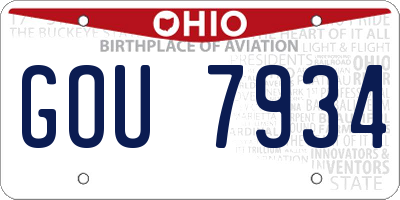 OH license plate GOU7934