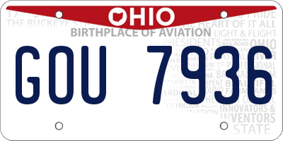 OH license plate GOU7936