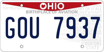 OH license plate GOU7937