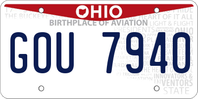 OH license plate GOU7940