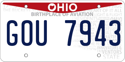 OH license plate GOU7943