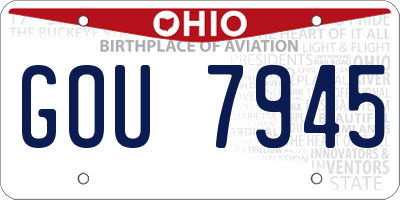 OH license plate GOU7945