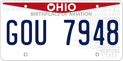 OH license plate GOU7948