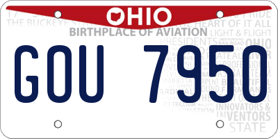 OH license plate GOU7950