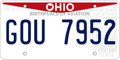 OH license plate GOU7952