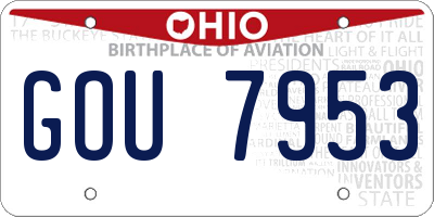 OH license plate GOU7953