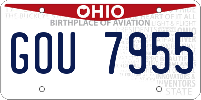 OH license plate GOU7955