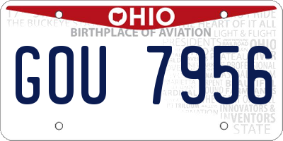 OH license plate GOU7956