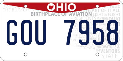 OH license plate GOU7958