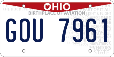 OH license plate GOU7961