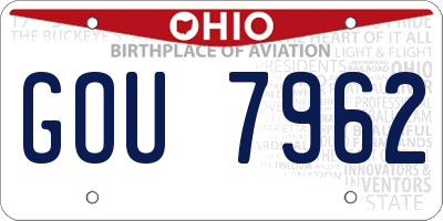 OH license plate GOU7962