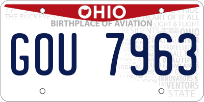 OH license plate GOU7963