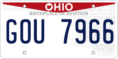 OH license plate GOU7966