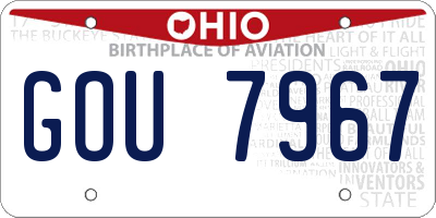 OH license plate GOU7967