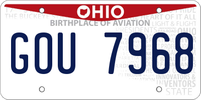 OH license plate GOU7968