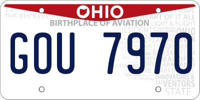 OH license plate GOU7970