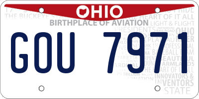 OH license plate GOU7971
