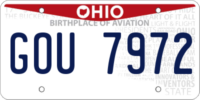 OH license plate GOU7972