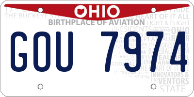OH license plate GOU7974
