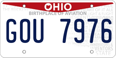 OH license plate GOU7976