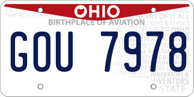 OH license plate GOU7978