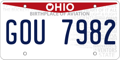 OH license plate GOU7982