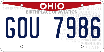 OH license plate GOU7986