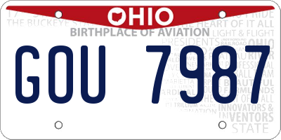 OH license plate GOU7987