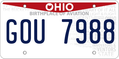 OH license plate GOU7988