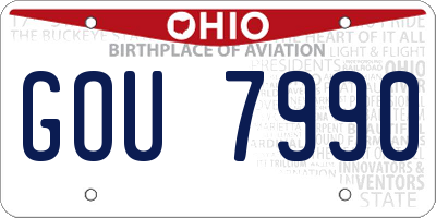 OH license plate GOU7990