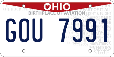 OH license plate GOU7991