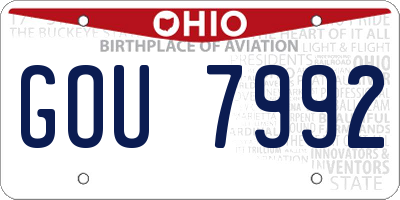 OH license plate GOU7992