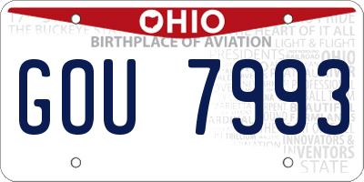 OH license plate GOU7993