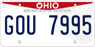 OH license plate GOU7995
